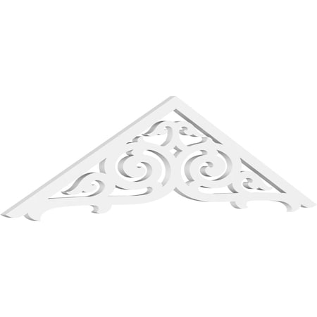 Ekena Millwork Pitch Athens Architectural Grade PVC Gable Pediment, 60"W x 15"H x 1"P (6/12) GPP060X015X100ATH